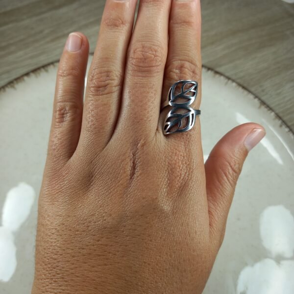 Anillo - Hoja calada grande.
