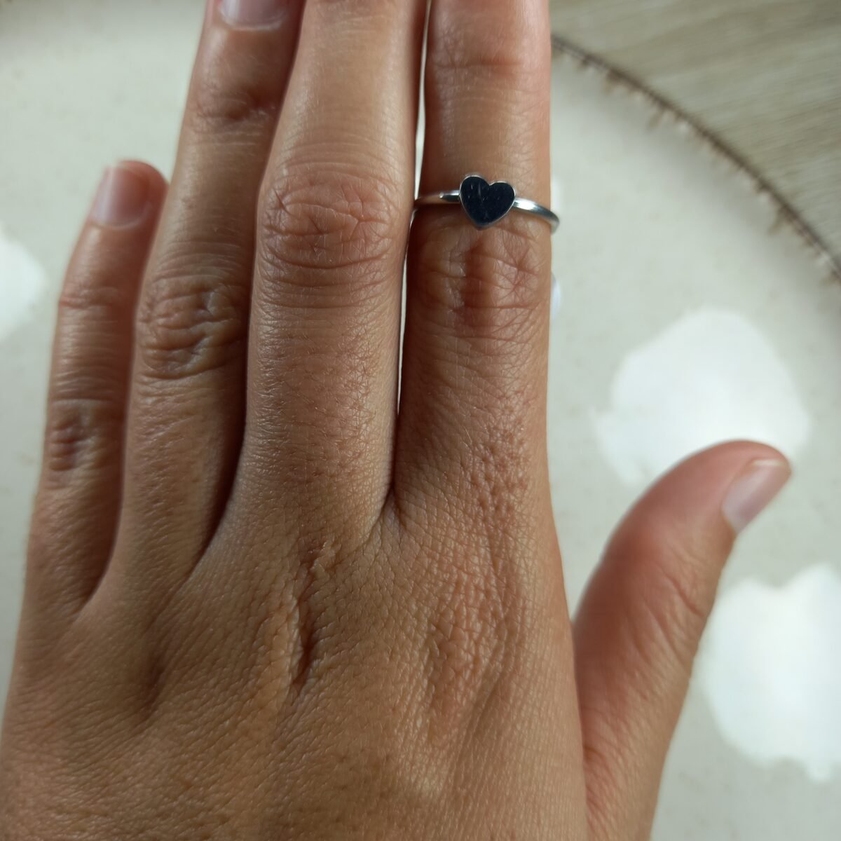 Anillo Aplique Corazón liso - Midi