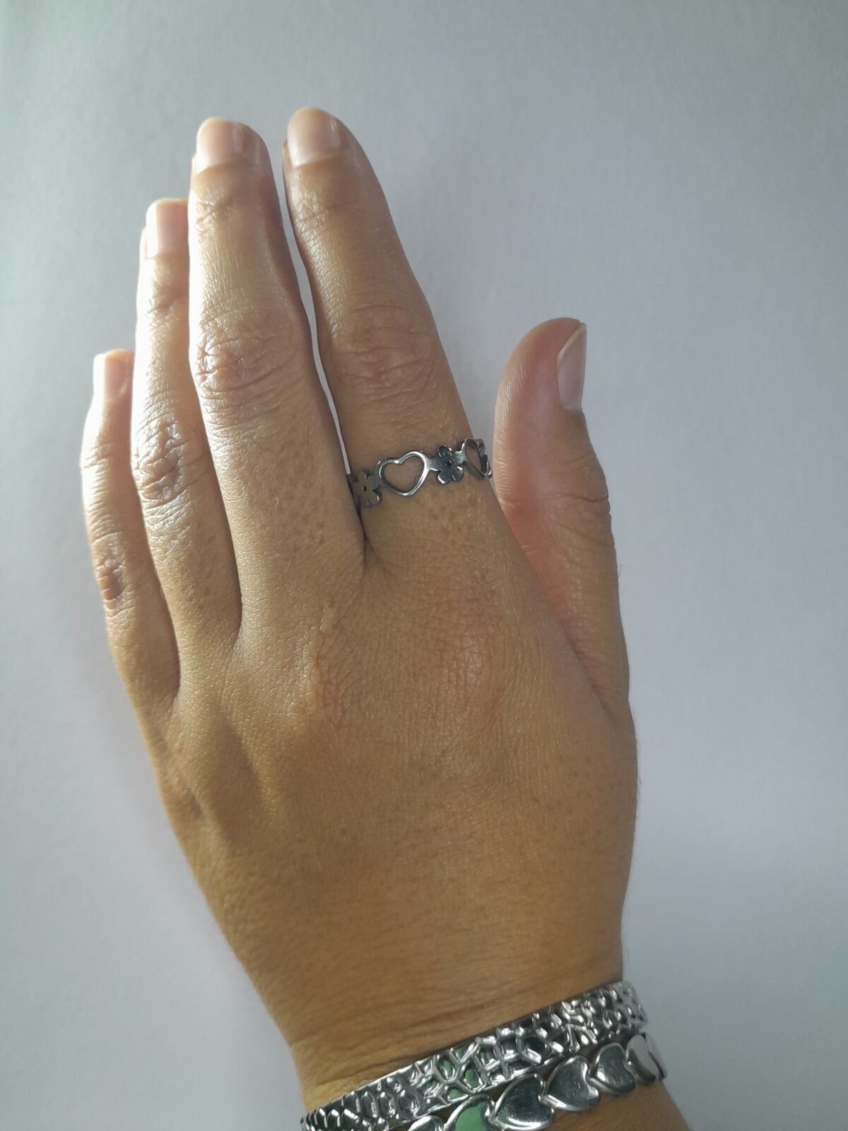 Anillo Corazón - Flor  Continuo