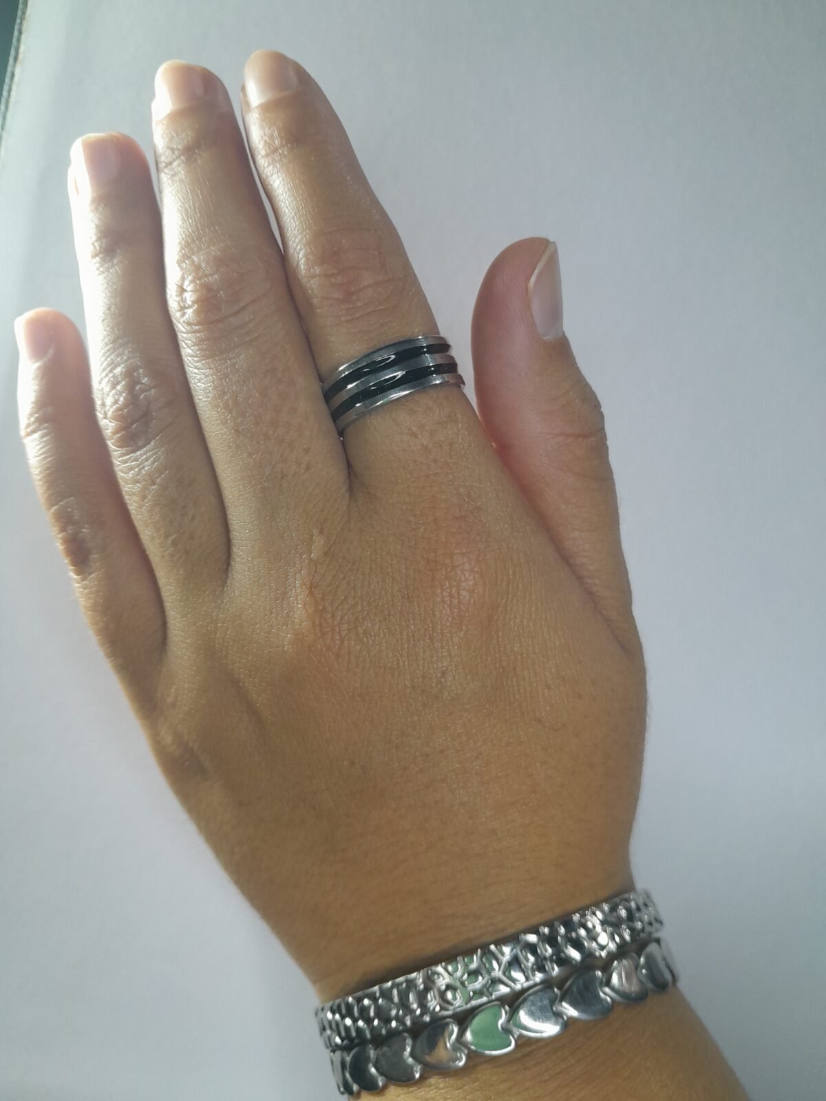 Alianza Dos Lineas Esmaltadas Negra