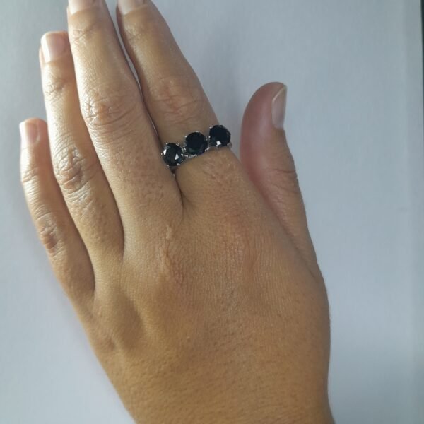 Anillo Triple Cubic - Negro