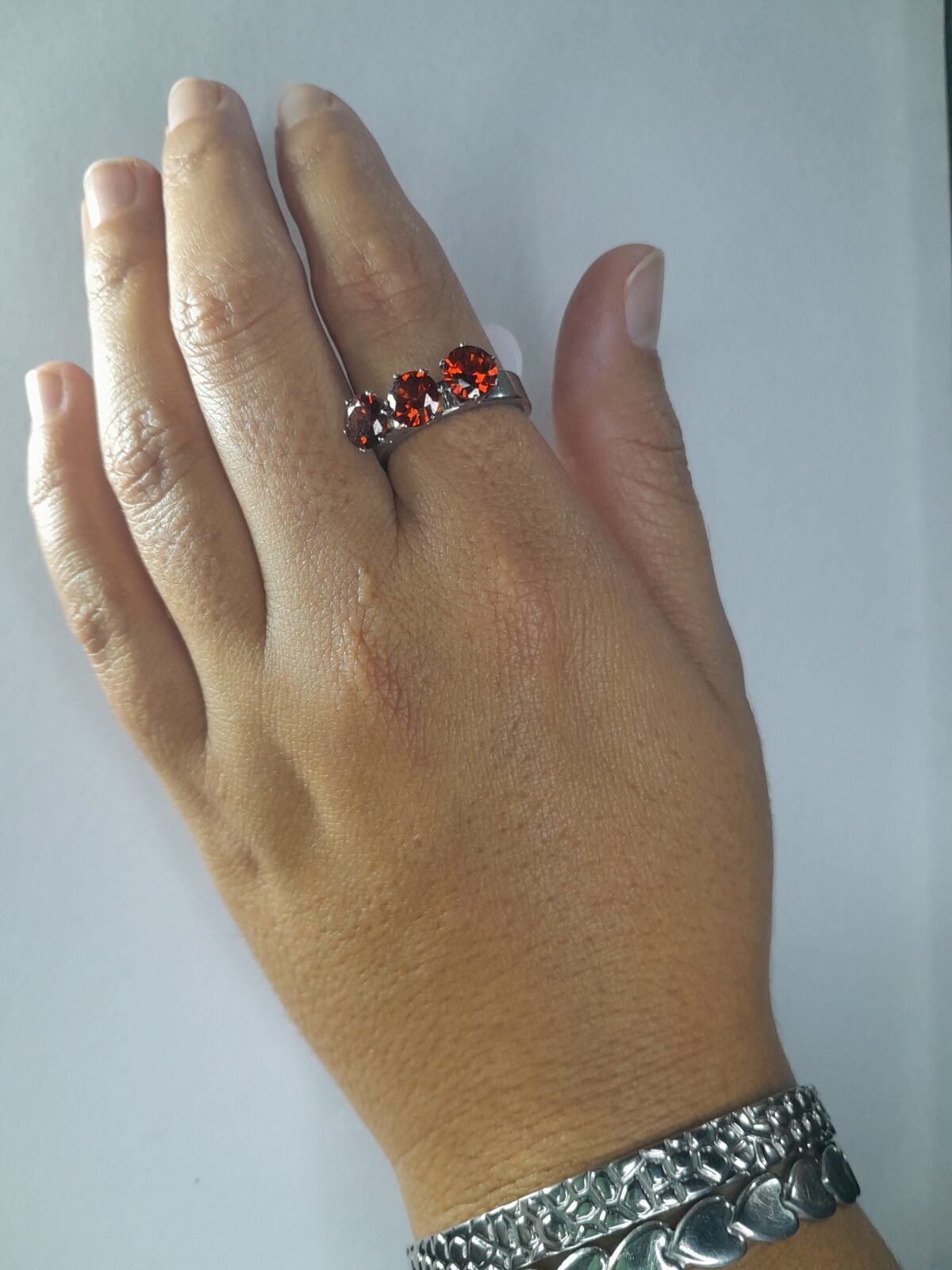 Anillo Triple Cubic - Rojo