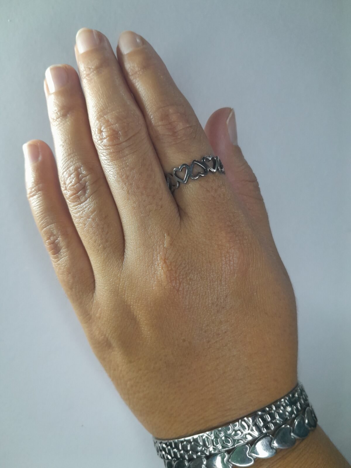 Anillo Corazón Continuo Arriba y Abajo Chico