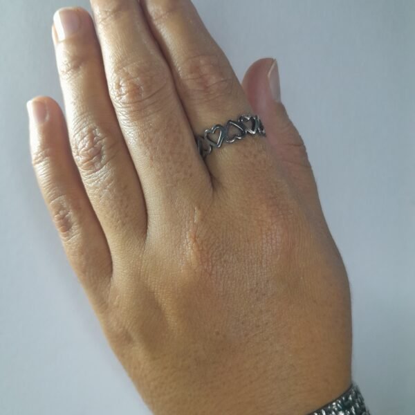 Anillo Corazón Continuo Arriba y Abajo Chico
