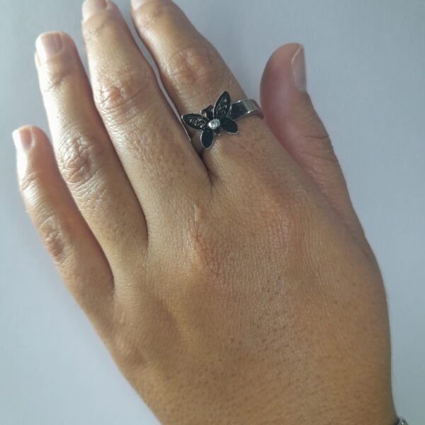 Anillo Mariposa con Strass Blanco