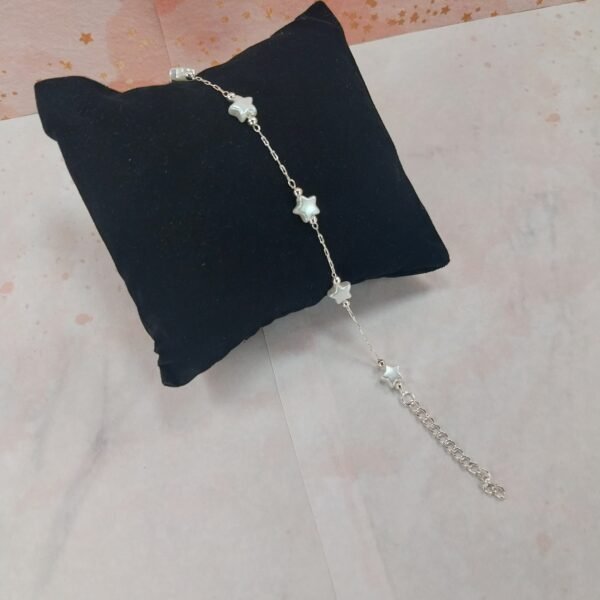 Pulsera Bolitas + Estrellas Blancas