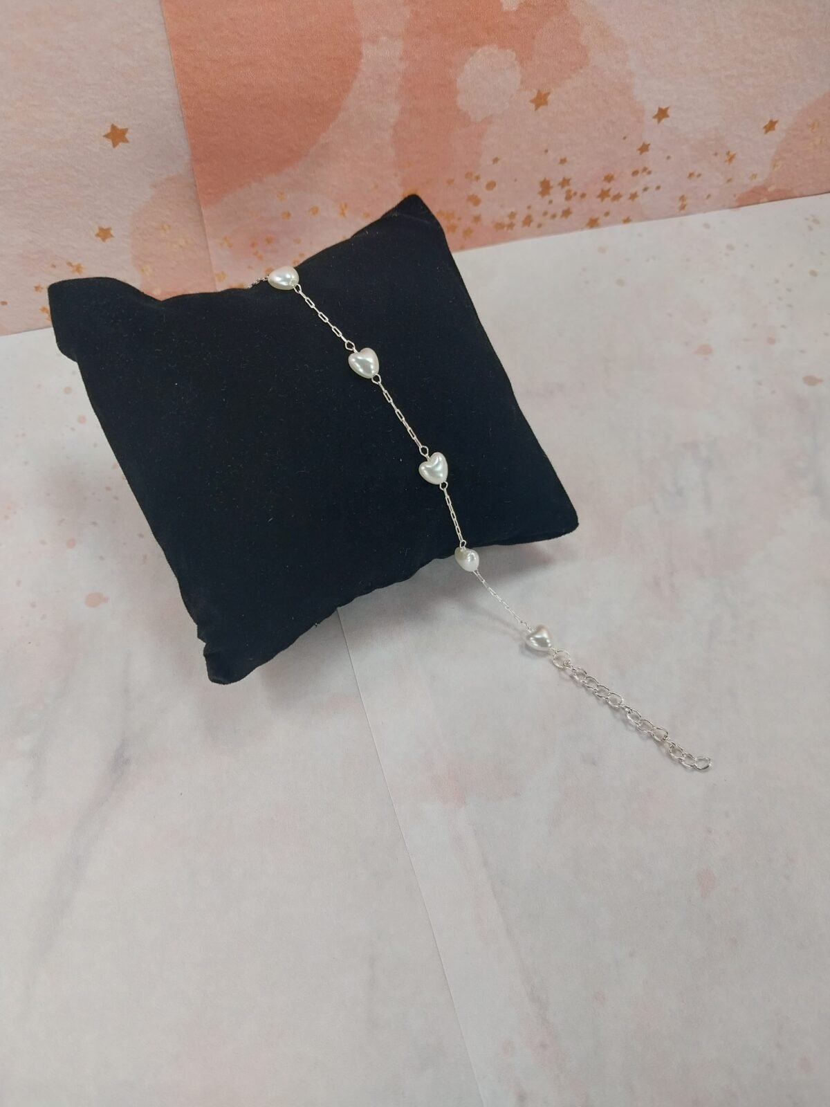 Pulsera Corazones Blanco