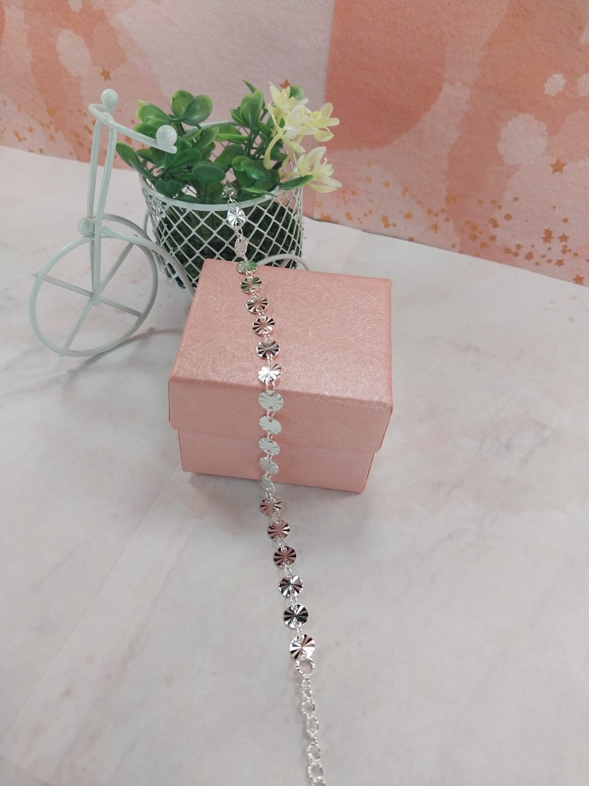 Pulsera Dije Círculos con Trama