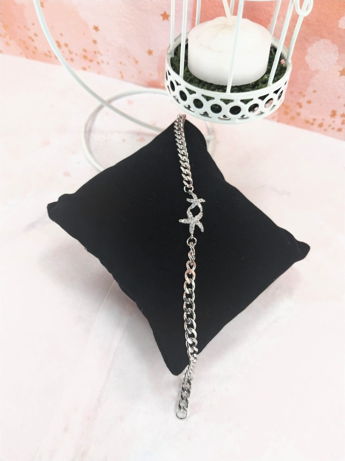 Pulsera dije Dos Estrellas de mar - Blanco