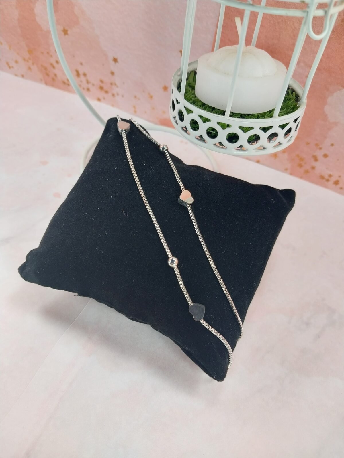 Pulsera doble veneciana + Bolitas + Corazones