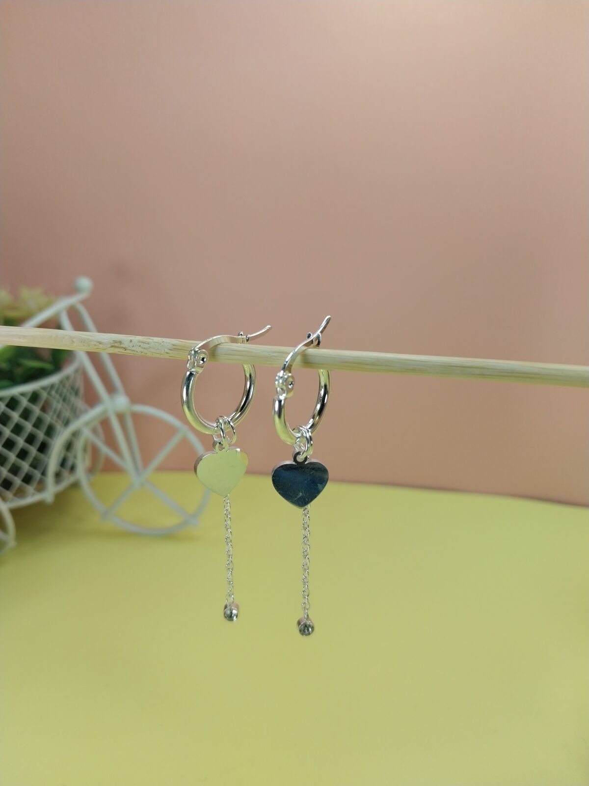 Argollas Dije Corazón + Circulo Brillante