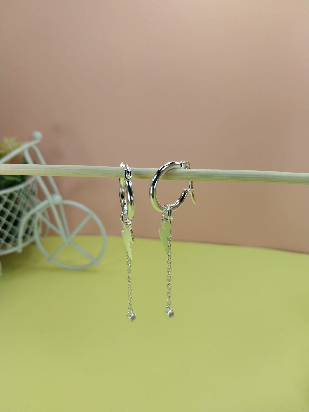 Argollas Dije Rayo + Circulo Brillante