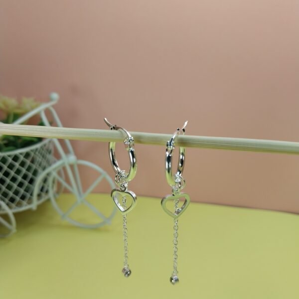 Argollas dije Corazón Calado + circulo brillante