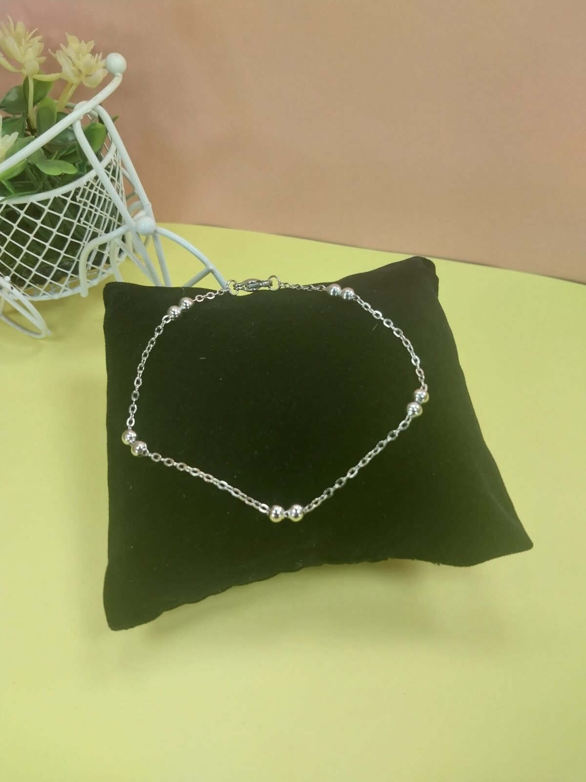 Pulsera doble Bolitas + cadena forzada redondeada