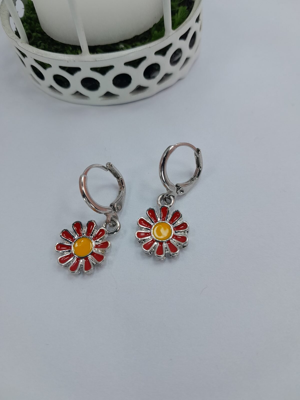 Argolla bisagra margarita - roja