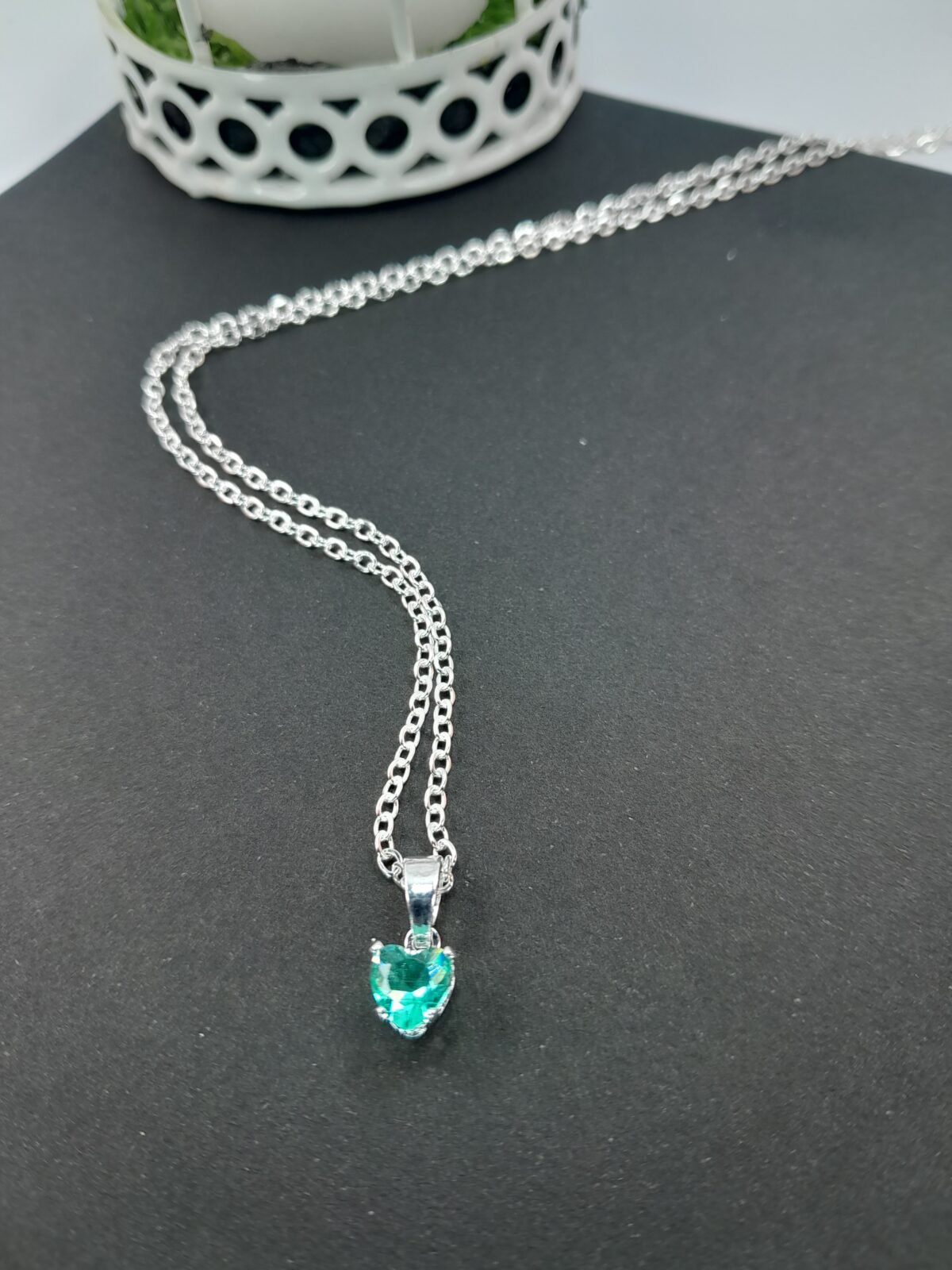 Collar Adara Corazón - Verde agua