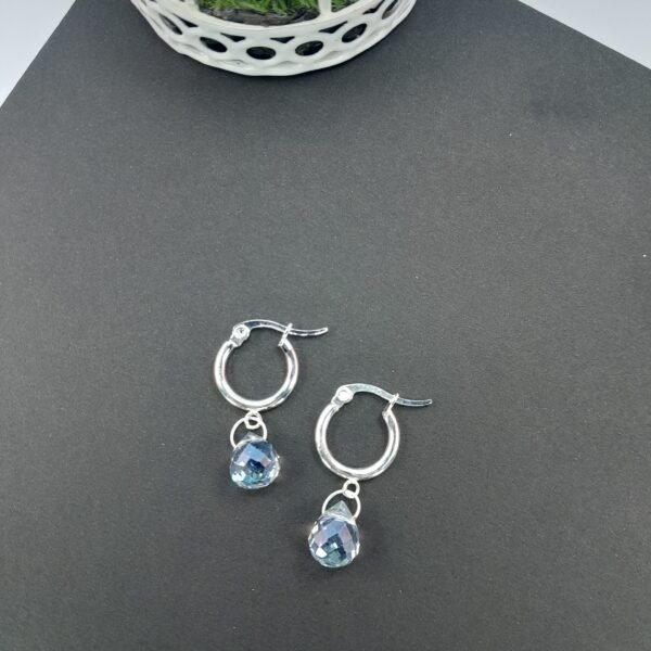 Argollas Marey - Gota piedra celeste claro