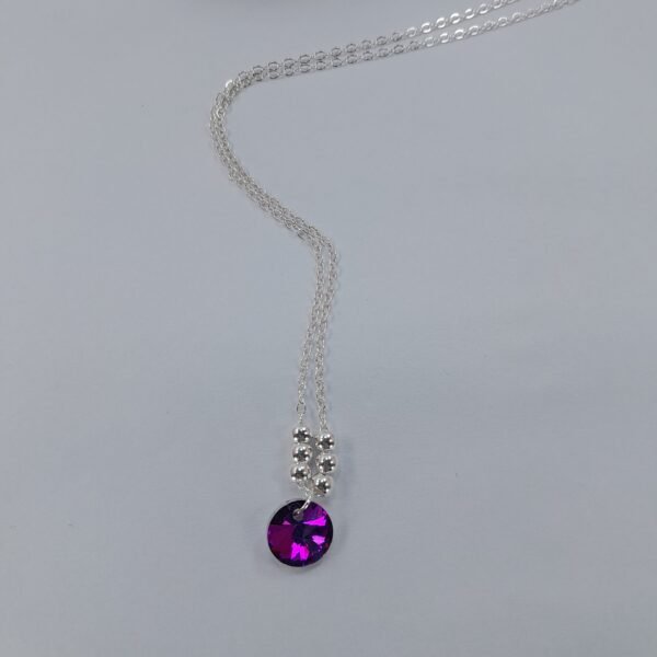 Collar Bolitas + Circulo Violeta / Azul