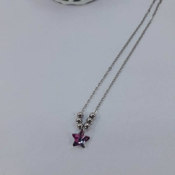 Collar Quirúrgico dije Estrella Violeta / Verde + Bolitas