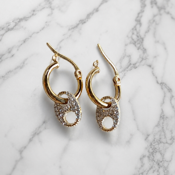 Argollas Dorado Xapita blanca