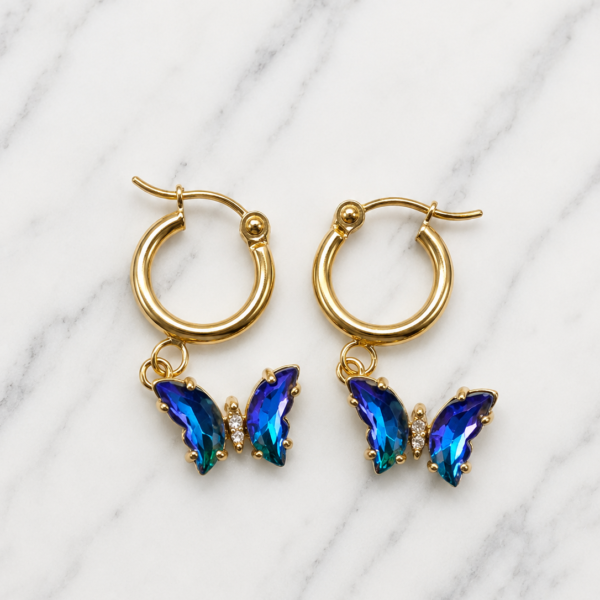 Argollas Dorada butterfly - Azul