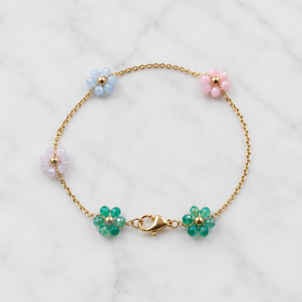 Pulsera Dorada Florcitas - Tonos Colorido