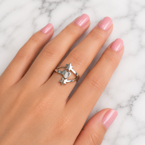Anillo Triple corazón y estrella.