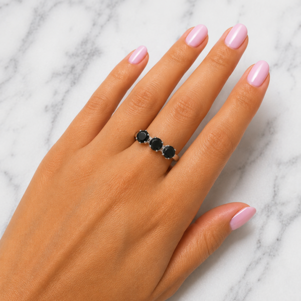 Anillo Triple Cubic - Negro