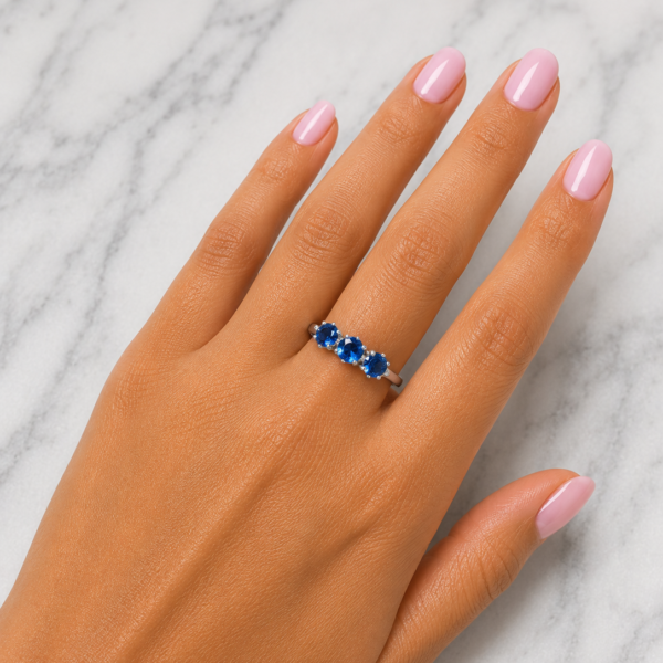 Anillo Triple Cubic - Azul