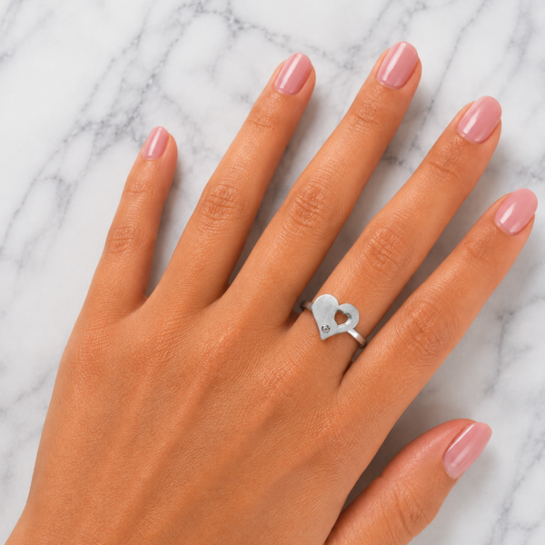 Anillo Corazón con Strass Blanco